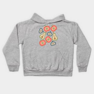 APPLE PEAR FIG Retro Summer Fruit Plump Ripe Colorful - UnBlink Studio by Jackie Tahara Kids Hoodie